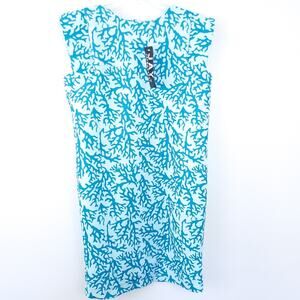 New Jay by Jay Godfry Aqua Blue Sheath Dress Medium, Sleeveless Career Casual